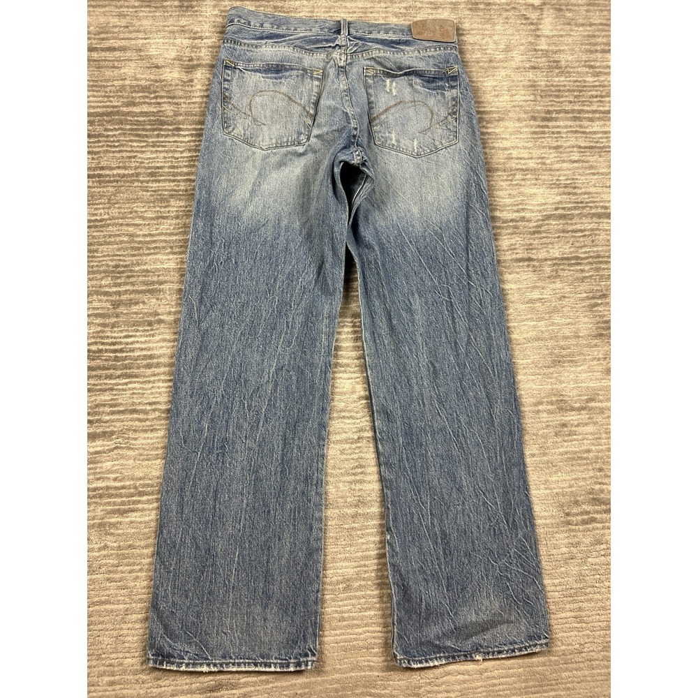 Unionbay Jeans Mens 34x32 Blue Denim Y2K Hong Kong Distressed Straight Leg - Picture 7 of 12